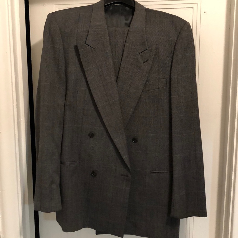 Giorgio Armani Double Breasted Suit 42L pants 36L